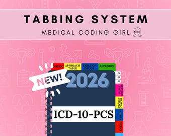 2026 ICD-10-PCS - Tabbing System | Medical Coding Tabs | Book NOT Included