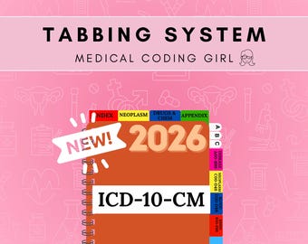 2026 ICD-10-CM - Tabbing System | Medical Coding Tabs | Book NOT Included
