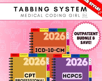 2026 - Tabbing System BUNDLE | OUTPATIENT| Medical Coding Tabs | Book NOT Included