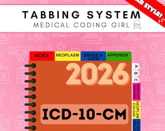 2026 ICD-10-CM - Tabbing System | Medical Coding Tabs | Book NOT Included