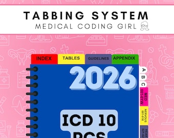 2026 ICD-10-PCS - Tabbing System | Medical Coding Tabs | Book NOT Included