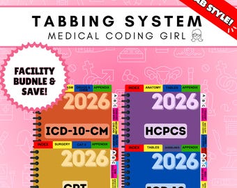 2026 - Tabbing System BUNDLE | FACILITY | Medical Coding Tabs | Book NOT Included
