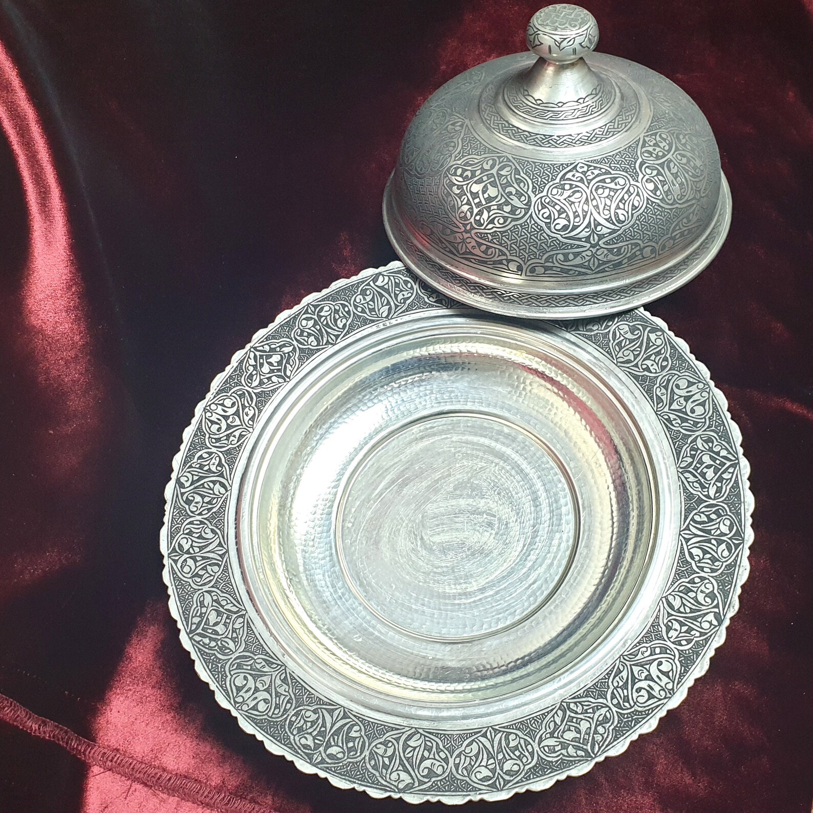Turkish Dinner Plate Cover Authentic Engraved Copper Decor Etsy
