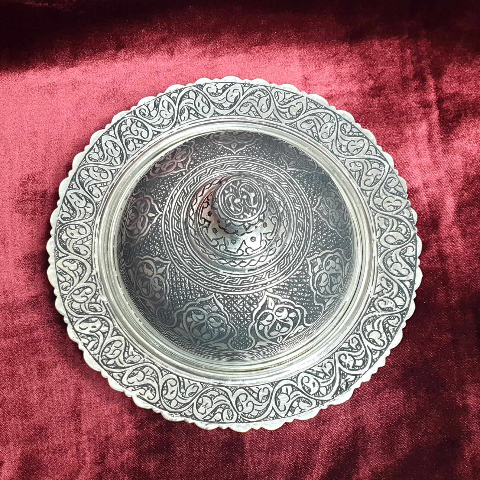 Turkish Dinner Plate Cover Authentic Engraved Copper Decor Etsy