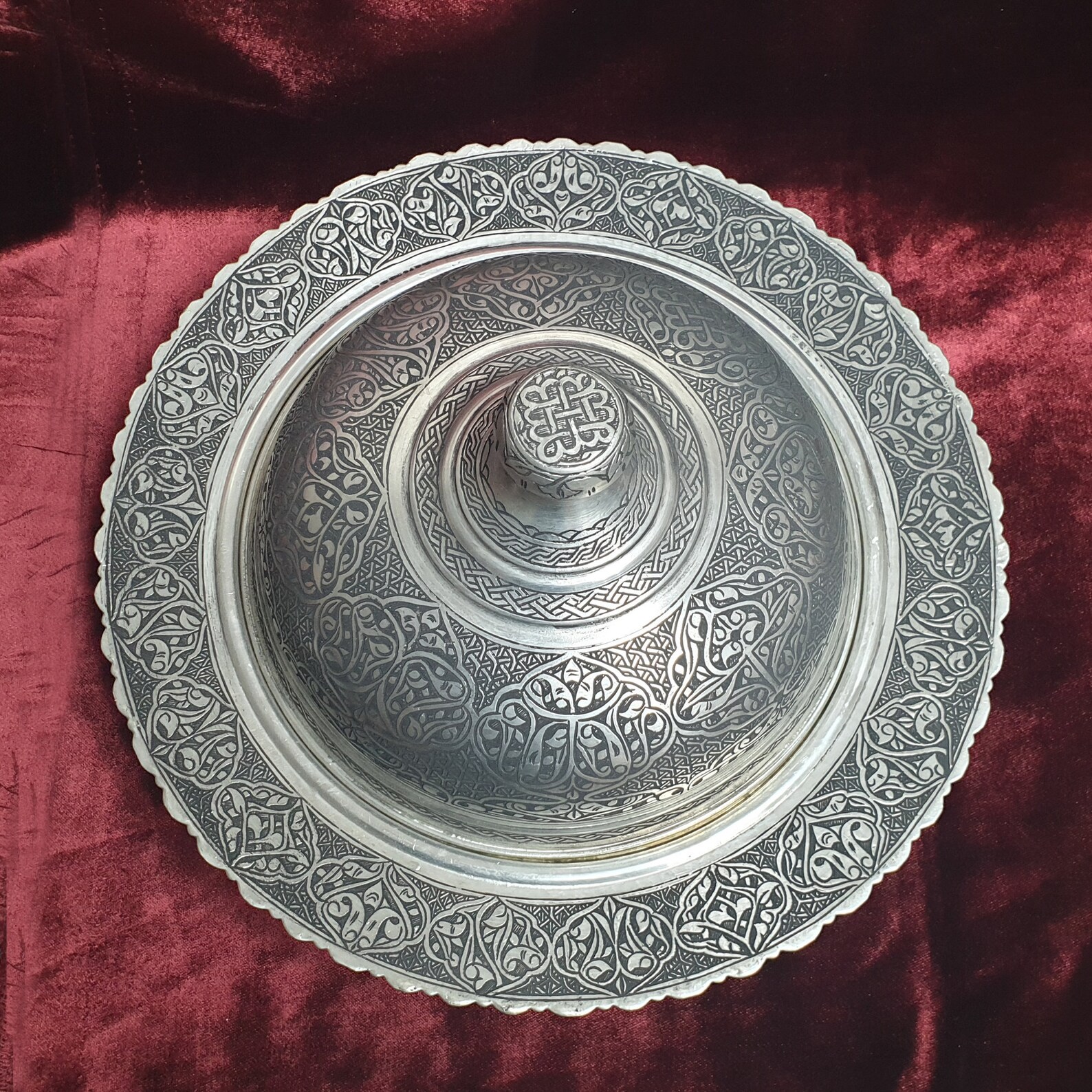 Turkish Dinner Plate Cover Authentic Engraved Copper Decor Etsy