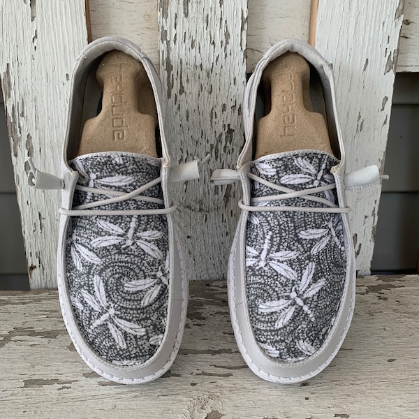 Custom Grey Dragonfly Hey Dude Shoe - Women’s