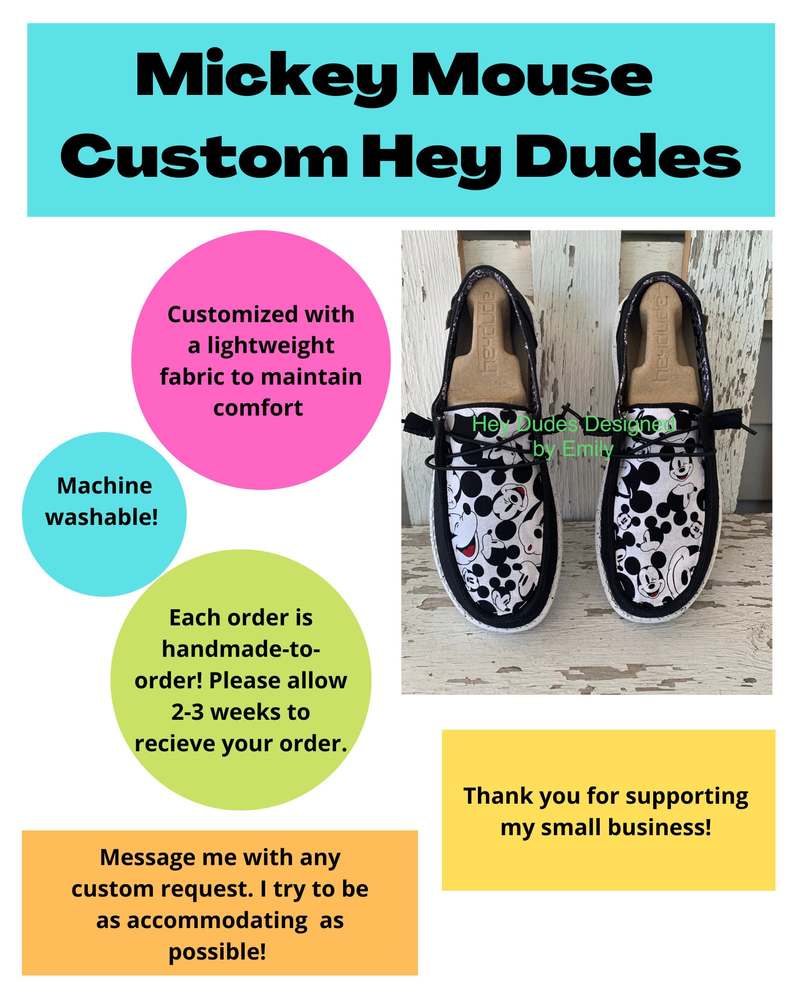 Custom Mickey Mouse Hey dudes New Mickey Mouse and Minnie Mouse Shoes Released main image 3
