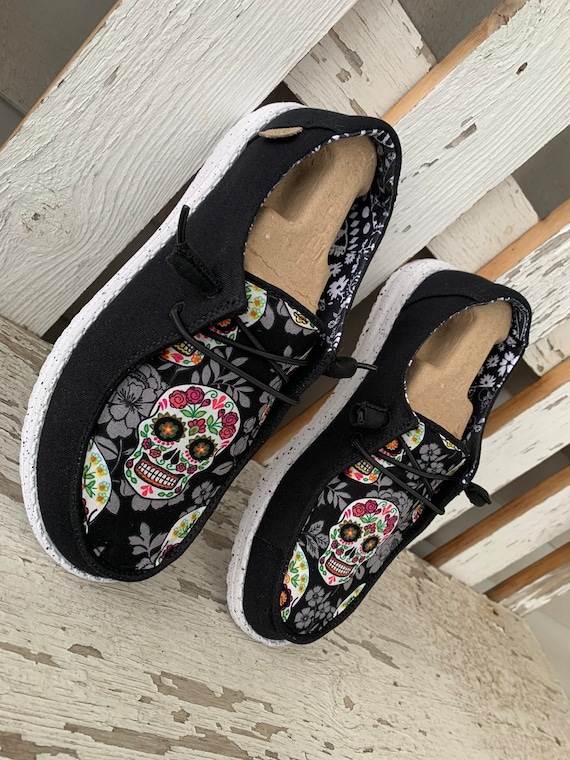 Steer Skull Hey Dude Custom Hey Dude Shoes Womens Mens Girls Boys