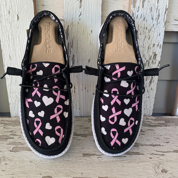 Custom Breast Cancer Awareness Hey Dude Shoe - Women’s