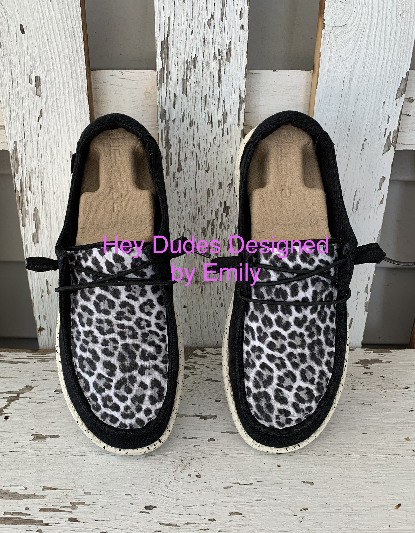 Custom Black Leopard Hey Dude Shoe Womens 