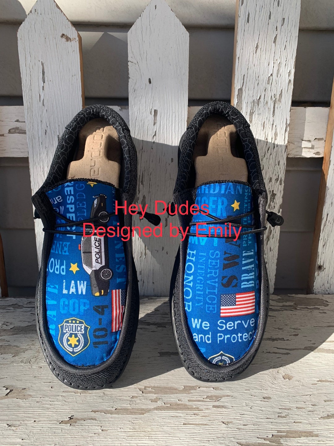 Police Hey Custom Police Hey Dude Shoe - Men’s - Etsy