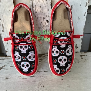 Custom Sugar Skull Hey Dude Shoe - Women's