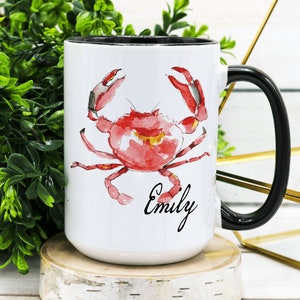 PERSONALIZED Crab Mug, Crab Lover, Gifts for Him, Gifts for Her, Crab Gifts, Nautical Gifts, Crab Coffee Mug, Boyfriend Gifts, Christmas