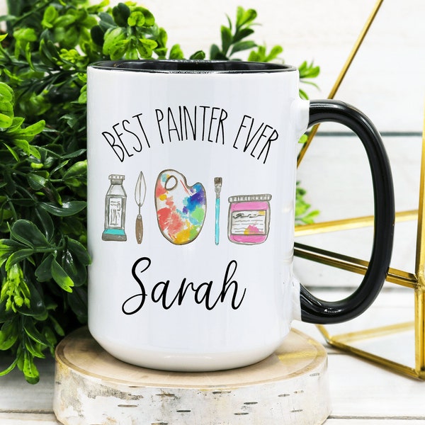 PERSONALIZED Name Painter Coffee Mug, Painter Gift, Artist Gift, Gift for Her, Art Teacher Gift, Gifts for Him, Acrylic Painter, Artist Mug