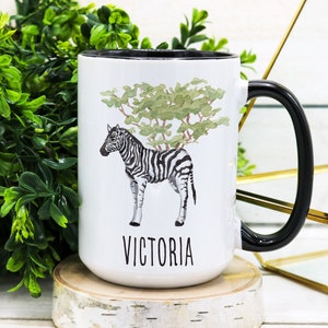 PERSONALIZED Zebra Mug, Zebra Coffee Mug, Zebra Gift, Zebra Gifts, Zebra Coffee Mug, Zebra Lover Gift, Zebra Lover Gifts, Safari Gift