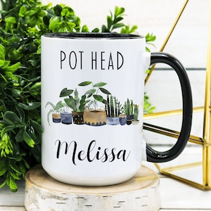 Personalized Pot Head Coffee Mug: Funny Gardening Gift