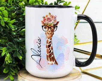 PERSONALIZED Giraffe Mug, Giraffe Gift for Her, Giraffe Gift, Giraffe Lover Gift, Giraffe Gifts, Giraffe Birthday Gift, Giraffe Coffee Mug