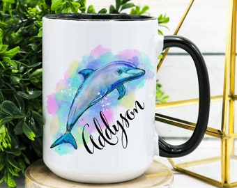 Personalized Dolphin Coffee Mug: Custom Ceramic Gift