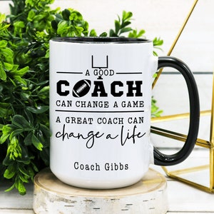 PERSONALIZED Name Football Coach Mug, Football Coach Appreciation Gift, Football Coach Retirement Gift, Gift For Football Coach Gift