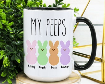 My Peeps Custom Easter Spring Coffee Mug, Spring Kitchen Decor, Easter Decor, Easter Mug, Spring Mug, Housewarming Gift, Easter Gift