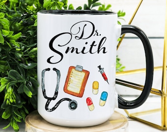 PERSONALIZED Name Doctor Coffee Mug,  Doctor Graduation Gift, Doctor Gift, Doctor Appreciation Gift, Best Doctor Ever Mug, Medical School