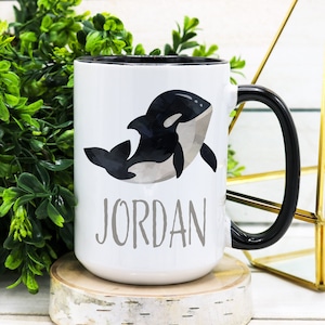 PERSONALIZED Orca Mug, Killer Whale, Orca Coffee Mug, Whale Gift, Whale Lover Gift, Orca Birthday Gift, Orca Christmas Gift Killer Whale Mug