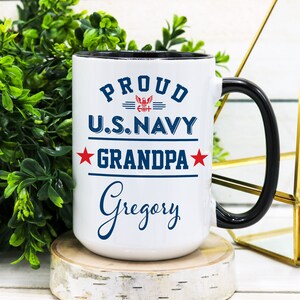 PERSONALIZED Proud Navy Grandpa Mug, Military Grandpa, Navy Grandpa Gift, US Navy, Unites States Navy, US Navy Gift, Military Grandpa Gift