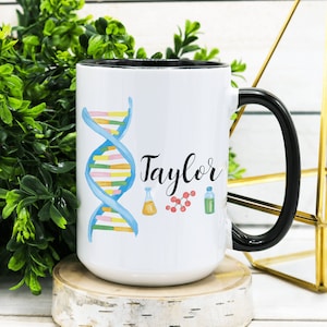PERSONALIZED Biologist Coffee Mug, Biologist Gift, Biology Teacher Gift, Science Teacher Gift, DNA Gift, Biologist Mug, Gene, Genetics Gift