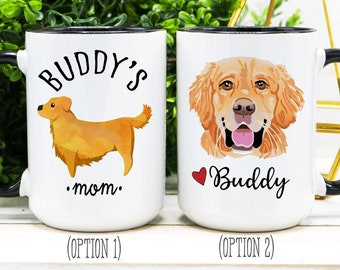 PERSONALIZED Golden Retriever Mug, Dog Mom Gift, Golden Retriever Gift, Golden Retriever Dad Gift, Dog Lover Gift, Golden Retriever Dog Mom