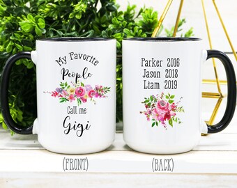 Personalized Gigi Coffee Mug: Floral Grandma Gift