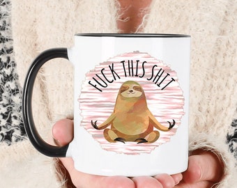 Funny Sloth Coffee Mug: Yoga Namaste Gift