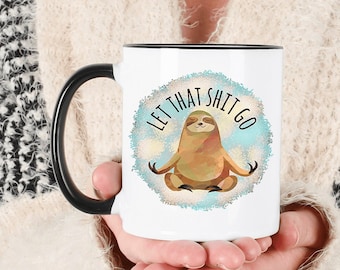 Funny Sloth Yoga Coffee Mug, Namaste Gift