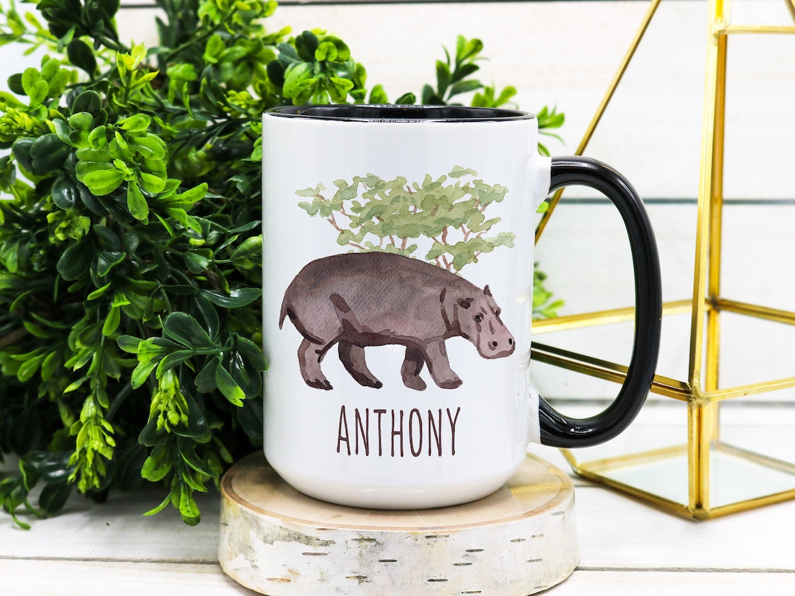 PERSONALIZED Hippo Mug Hippo Mugs Hippo Gifts Hippopotamus Etsy