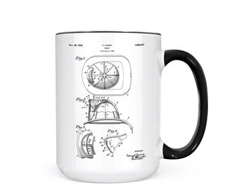 Vintage Firefighter Blueprint Coffee Mug - Gift for Fireman
