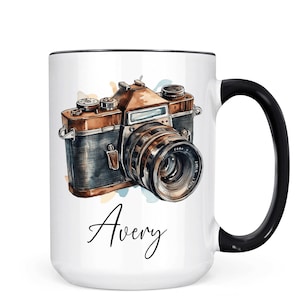 Personalized Vintage Camera Mug: Photographer Gift