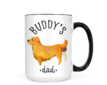 Personalized Golden Retriever Dad Mom Mug, Add Photo Optional, Dog Dad Gift, Custom Coffee Mug, Golden Retriever Gift, Father's Day Dog Dad