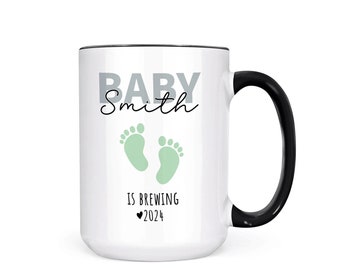 Personalized Pregnancy Announcement Mug: Baby is Brewing Gift