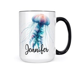Personalized Jellyfish Coffee Mug: Nautical Ocean Lover Gift