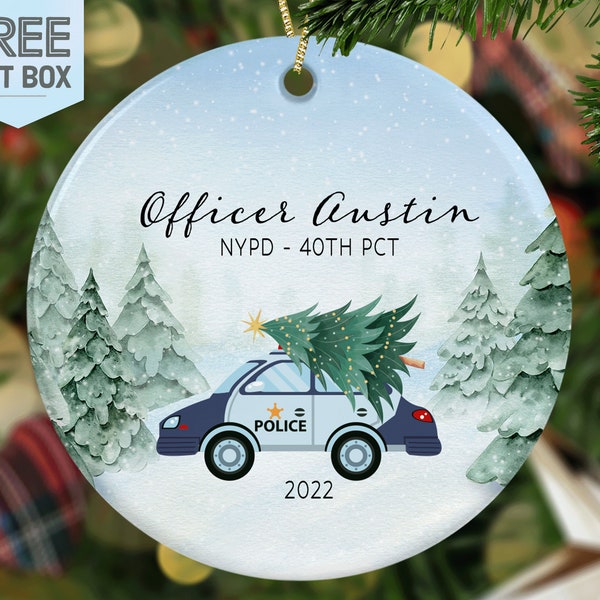 Personalized Police Officer Christmas Ornament, Police Ornament, Cop Ornament, Gift for Cop, Cop Christmas Ornament, Police lieutenant Gift