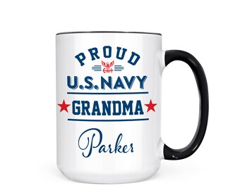 Taza personalizada para abuela de la Marina: Regalo de la Marina de los EE. UU.