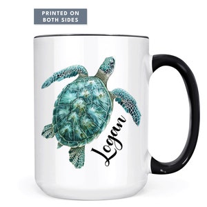 Personalized Turtle Mug, Turtle Lover, Gifts for Him, Gifts for Her, Turtle Gifts, Nautical Gifts, Turtle Coffee Mug, Boyfriend Gifts