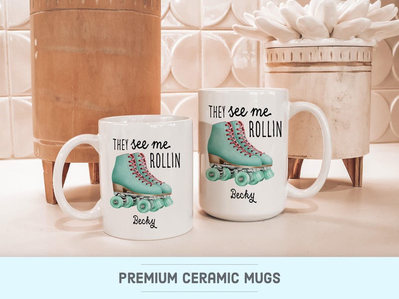 Personalized Roller Skate Mug: Roller Derby Gift afbeelding 10