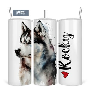 Personalized Siberian Husky Dog 20oz Tumbler With Name, Gift for Siberian Husky Mom, Gift for Siberian Husky Dad, Siberian Husky Owner