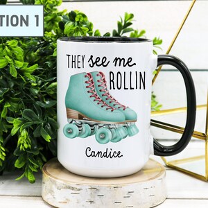 Personalized Roller Skate Mug: Roller Derby Gift afbeelding 2