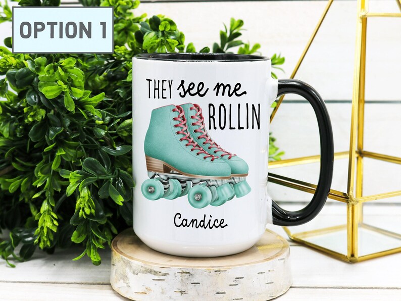 Personalized Roller Skate Mug: Roller Derby Gift afbeelding 2