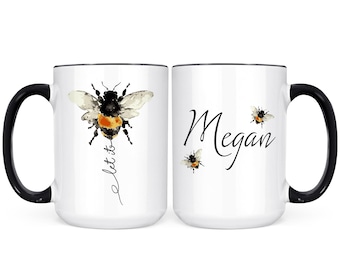 Personalized Let It Be Bee Mug, Encouragement Gift for Her