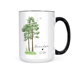 Personalized New Grandpa Pregnancy Announcement Mug, Promoted to Grandpa Mug, Baby Reveal, Grandparent Pregnancy Announcement