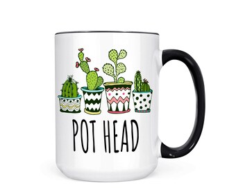 Pothead Plants Coffee Mug: Succulent Lover Gift