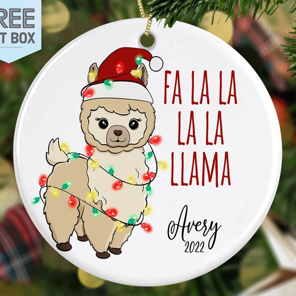 Personalized Llama Christmas Ornament, Llama Lover Gift, Llama Gift, Llama Ornament. Llama Decor, Llama Gifts for Her
