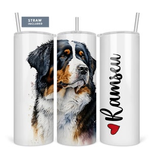 Personalized Bernese Mountain Dog Tumbler, Bernese Mountain Gift, Bernese Dog Gift, Bernese Mountain Dog Mom Gift, Bernese Dog Gift for Her